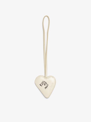 Flash Heart Keyring - Heart-shaped vintage leather keyring.