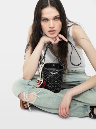 Schlüsselanhänger Flash Heart - Schlüsselanhänger aus Vintage-Leder in Herzform.