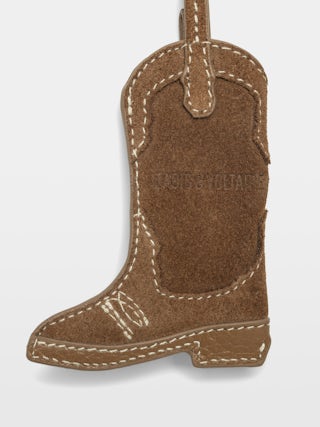 Tex Keyring - Tex keychain in the shape of a cowboy boot made of suede leather, can be attached to a bag for example.