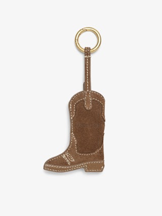 Tex Keyring - Tex keyring in the shape of a cowboy boot made of suede leather, can be attached to a bag for example.