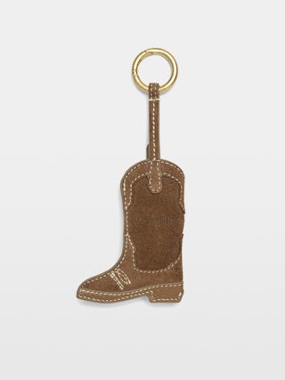 Tex Keyring - Tex keychain in the shape of a cowboy boot made of suede leather, can be attached to a bag for example.