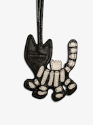 Tiger Keychain - Vintage-inspired leather tiger grigri charm, to hang on a bag for example.