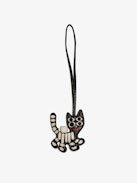 Tiger Keychain - Vintage-inspired leather tiger grigri charm, to hang on a bag for example.