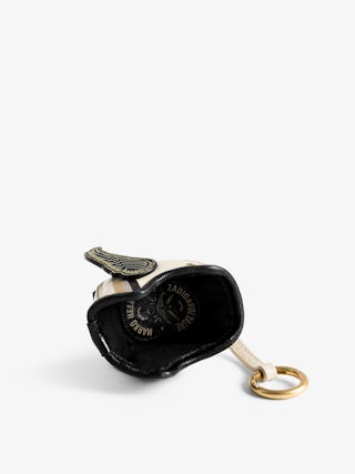 Ride Your Mind Keyring - Patent leather keyring with vintage-inspired effect, shaped like our iconic Ride Your Mind motorcycle helmet.