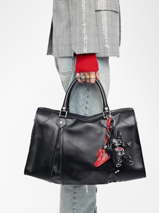 Voodoo Devil Keyring - Vintage-inspired patent leather charm in cherry shape to attach to a bag.