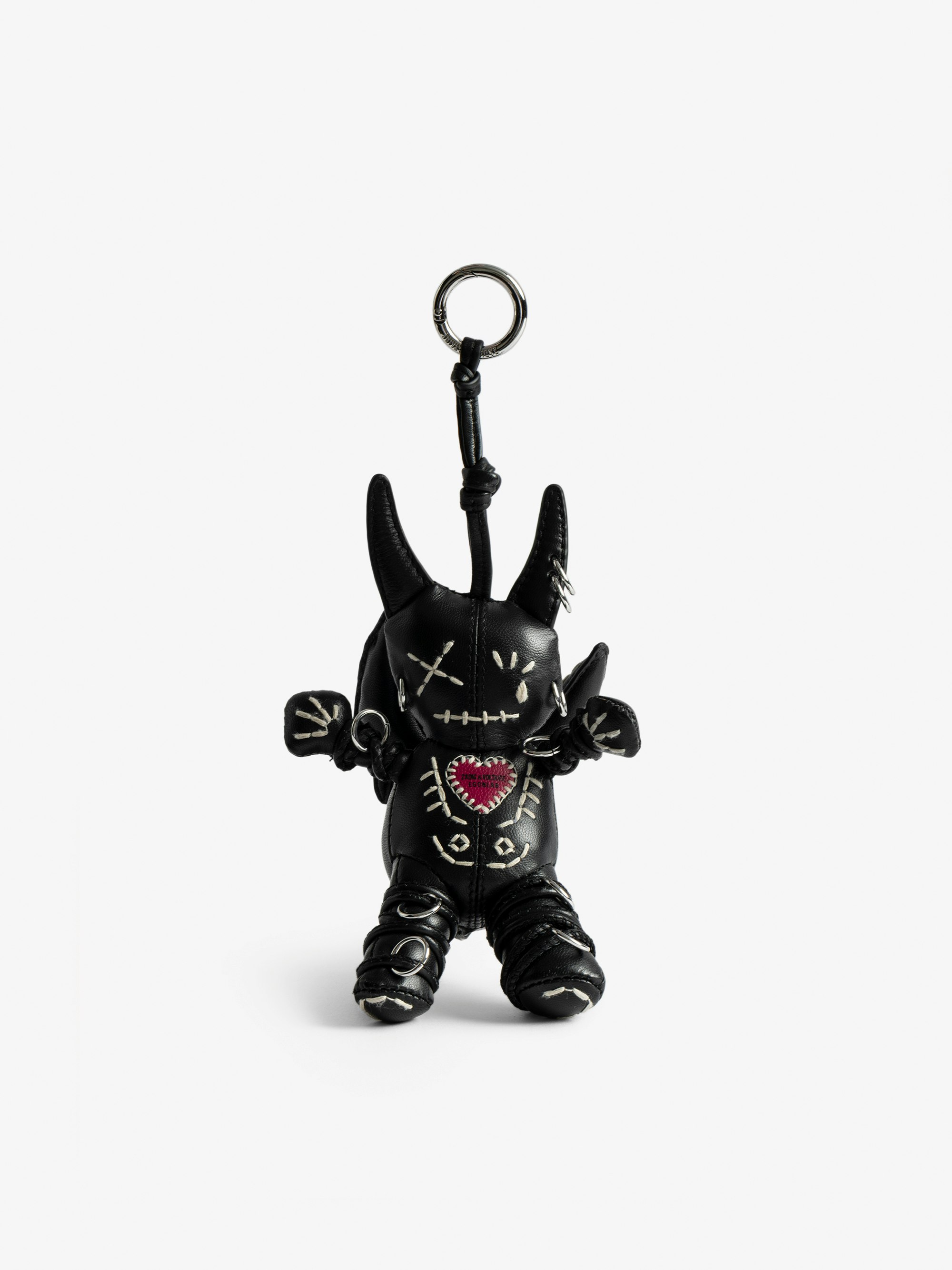 Voodoo Devil Keyring - Vintage-inspired patent leather charm in cherry shape to attach to a bag.