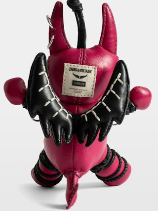 Voodoo Devil Keyring - Vintage-effect patent leather grigri charm to attach to a bag.