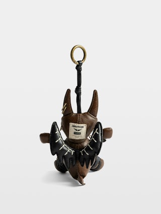 Voodoo Devil Vintage Keyring - Vintage-inspired patent leather charm in cherry shape to attach to a bag for example.
