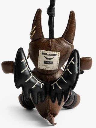 Voodoo Devil Vintage Keyring - Vintage-inspired patent leather charm in cherry shape to attach to a bag for example.