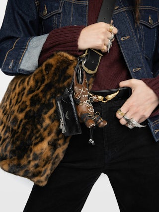 Voodoo Devil Vintage Keyring - Vintage-inspired patent leather charm in cherry shape to attach to a bag for example.