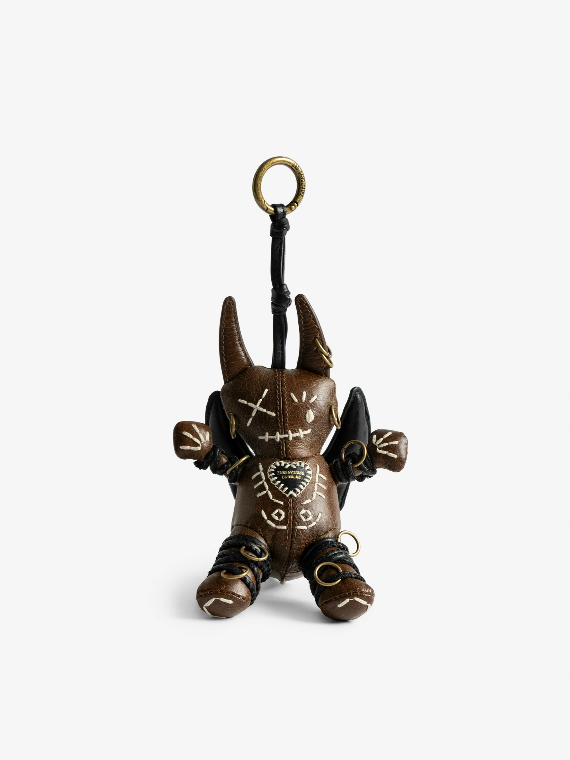 Voodoo Devil Vintage Keyring - Vintage-inspired patent leather charm in cherry shape to attach to a bag for example.