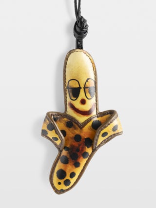 Keyring Banana Lover - Leather keyring in the shape of a banana, designed by Humberto Cruz.