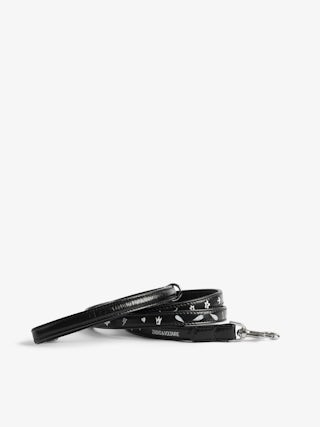Zadog Lead - Dog lead in vintage-effect leather with print.