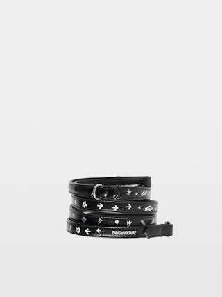 Zadog Lead - Dog lead in vintage-effect leather with print.