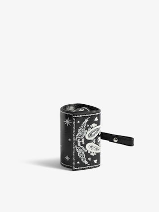 Zadog Bag - Dog bag case in vintage effect leather with print.