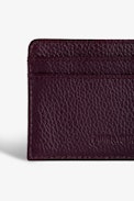 ZV Pass Kartenhalter - Kartenetui aus genarbtem Leder in Bordeaux mit Flügel-Charm für Damen.