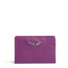 ZV Pass Card Holder - Women's fuchsia grained leather card holder.