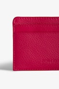 ZV Pass Kartenhalter - Kartenetui aus rosafarbenem genarbtem Leder mit Flügel-Charm aus Strass für Damen.