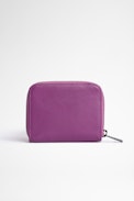Portafoglio Mini ZV - Portafoglio in pelle martellata fucsia, donna.