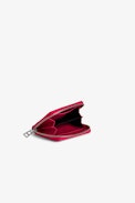 Mini ZV Wallet - Women’s pink grained leather wallet with diamanté wings charm.