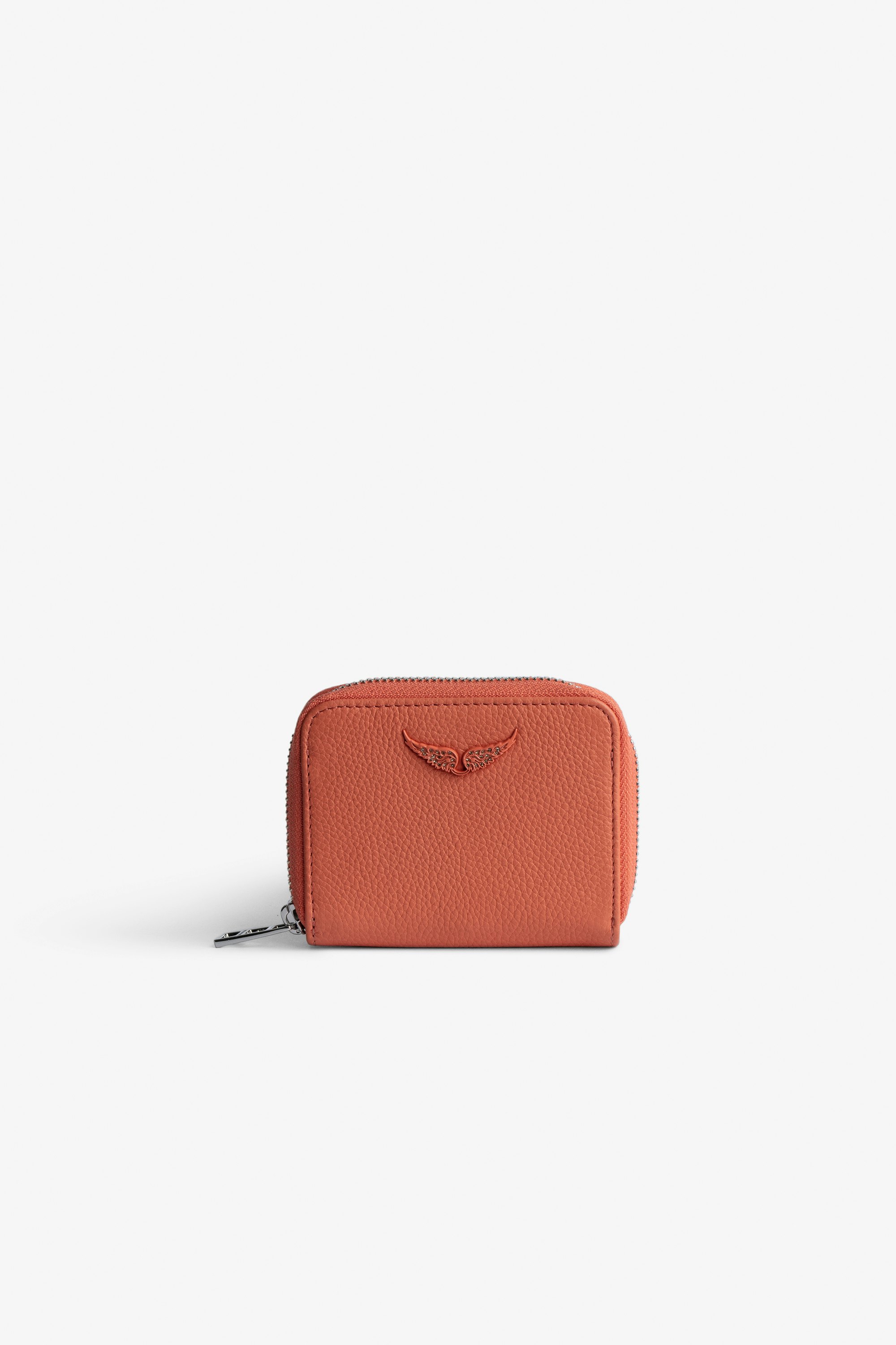 Mini ZV Coin Purse Women's wallet in orange grained leather