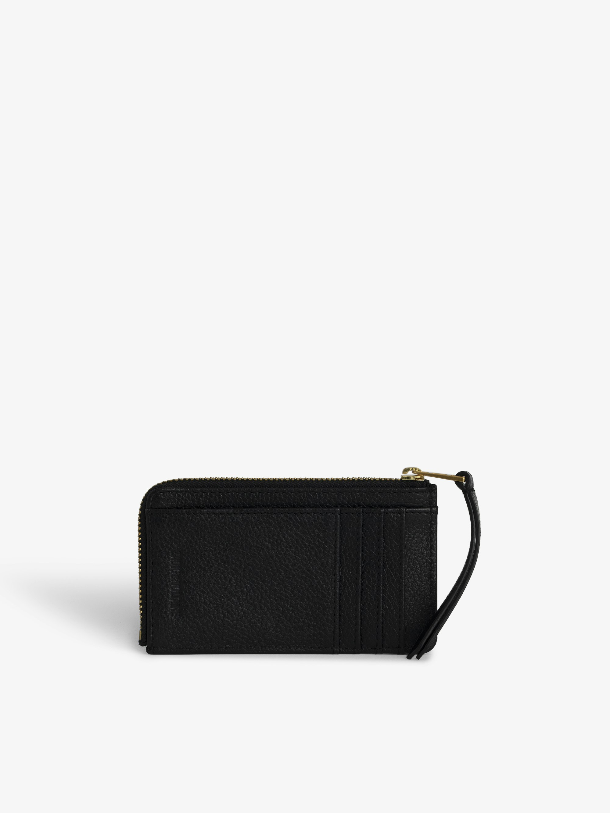 Black Gold Leather Card Holder | Zadig&Voltaire