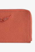 ZV Card Cardholder - Women's card case in orange grained leather.