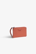 ZV Card Cardholder - Women's card case in orange grained leather.