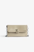 Portafoglio ZV Initiale Le Long Unchained - Portafoglio piccolo in pelle liscia beige e ZV giallo donna