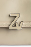 Portafoglio ZV Initiale Le Long Unchained - Portafoglio piccolo in pelle liscia beige e ZV giallo donna