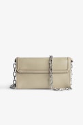 Portafoglio ZV Initiale Le Long Unchained - Portafoglio piccolo in pelle liscia beige e ZV giallo donna