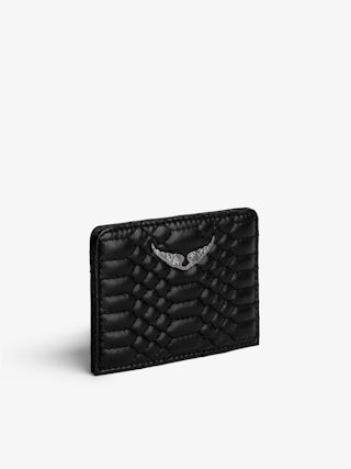 Quilted ZV Pass Card Holder - Quilted card holder in matte leather.