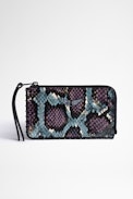 Porte-Cartes ZV Card Wild - Porte-cartes en cuir effet python violet Femme