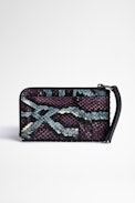 Porte-Cartes ZV Card Wild - Porte-cartes en cuir effet python violet Femme