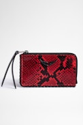Porte-Cartes ZV Card Wild - Porte-cartes en cuir effet python rouge Femme