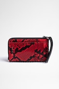 Porte-Cartes ZV Card Wild - Porte-cartes en cuir effet python rouge Femme