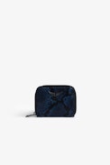 Mini ZV Wallet - Women’s black and blue python-effect leather coin purse