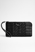 Pochette Phone Wallet Pelle - Pochette per telefono in pelle trapuntata