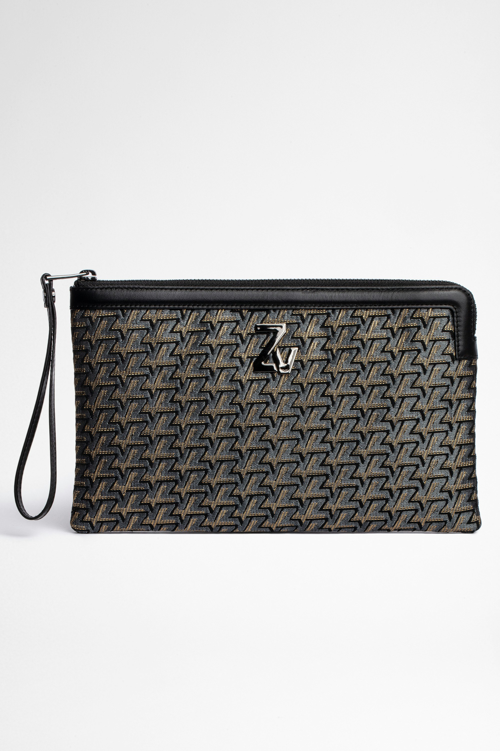 ZV Initiale La Pouch Clutch Women's clutch in leather and ZV street jacquard canvas