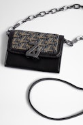 Borsa a portafoglio ZV Initiale Le Tiny Unchained - Pochette in pelle e jacquard ZV street donna