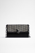 Borsa a portafoglio ZV Initiale Le Long Unchained - Portafoglio con catena in pelle & jacquard ZV Initiale donna