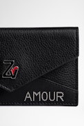 Porte-Cartes ZV Crush Card - Petit porte-cartes en cuir grainé noir Femme