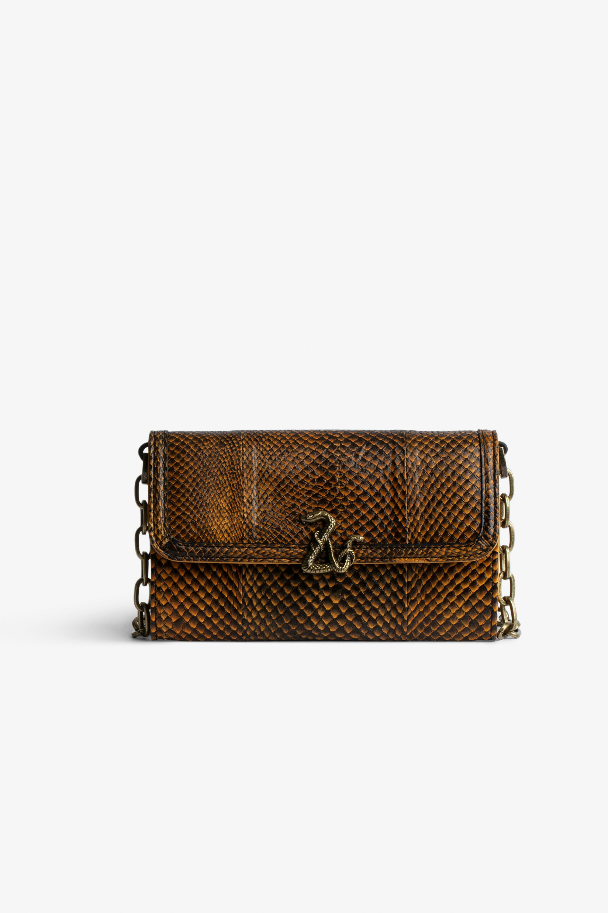 ZV Snake Le Long Wallet Women’s gold python-embossed leather wallet with ZV snake