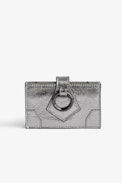 Sunny #2 Vintage Card Holder - Women’s silver vintage leather card holder