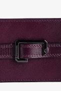 Le Cecilia Pass Card Holder - Women’s burgundy leather card holder with C buckle.
