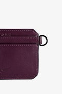 Le Cecilia Pass Card Holder - Women’s burgundy leather card holder with C buckle.