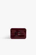 Le Cecilia Pass Card Holder - Women’s burgundy patent leather card holder