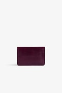 Portafoglio Le Cecilia - Portafoglio in pelle bordeaux con patta da donna