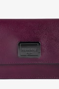 Portafoglio Le Cecilia - Portafoglio in pelle bordeaux con patta da donna