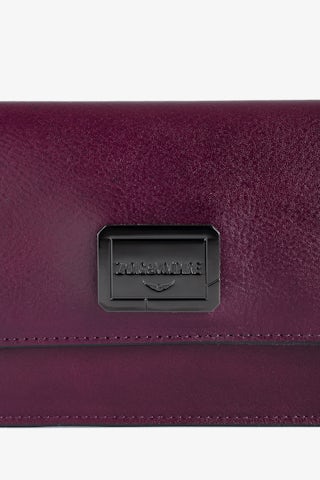 Portefeuille Le Cecilia - Portefeuille en cuir bordeaux à rabat.